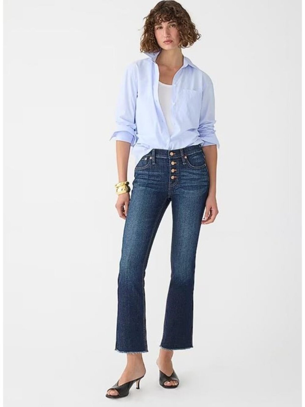 J.CREW Women's 9″ Demi-Boot Crop Jean In Dark Worn Wash Size 26T